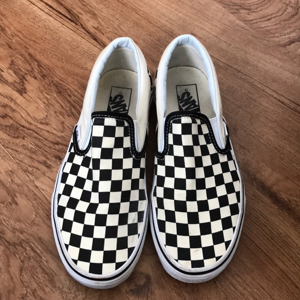 Vans Checkered Classics Black White Slip-On Shoes